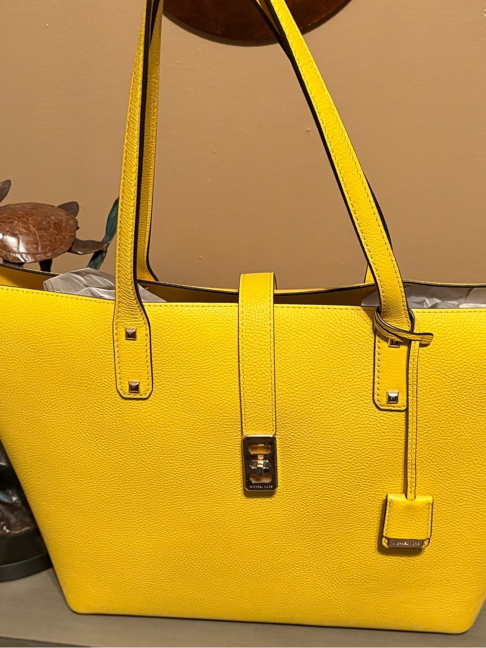 Michael Kors Bright Yellow Pebbled Leather Tote
